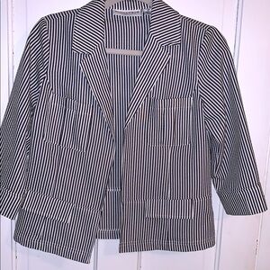 Sag Harbor Petite Size 6P  Lightweight Sumner Blazer Navy White Striped
